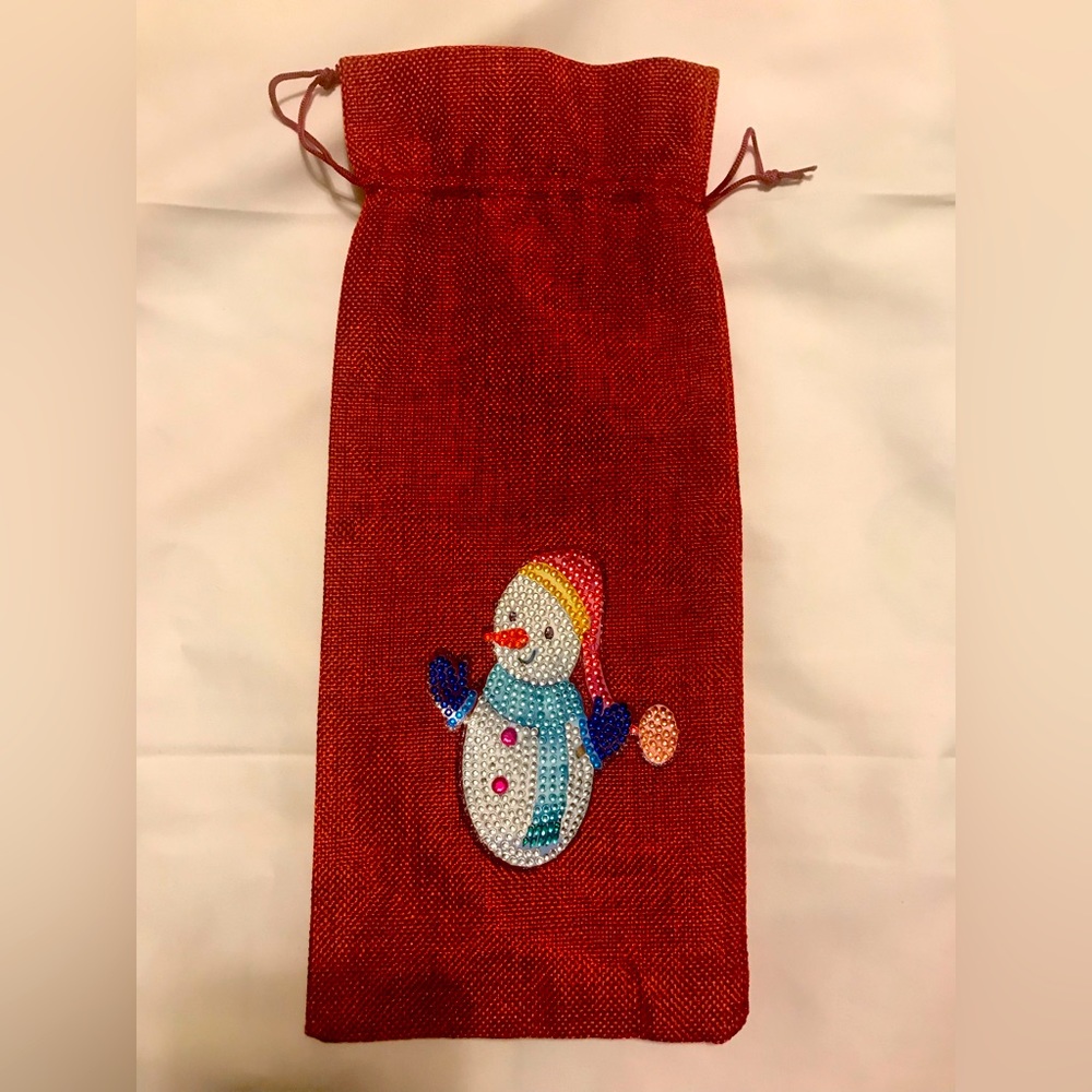 Diamond Painted Christmas Wine Bag